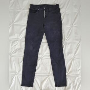 Lucky Brand Mid Rise Skinny Ava Jeans Size 8 / 29 in Black/ Purple